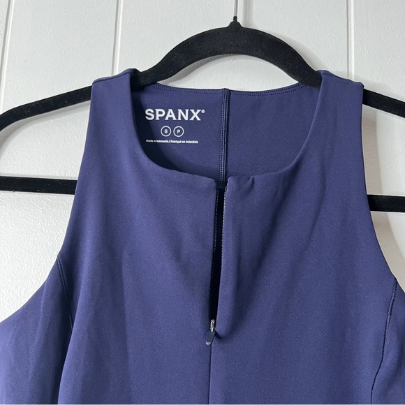 NWT SPANXshape™ Get Moving Zip Front Dress in Lapis Blue Women's S Sporty - Picture 4 of 10